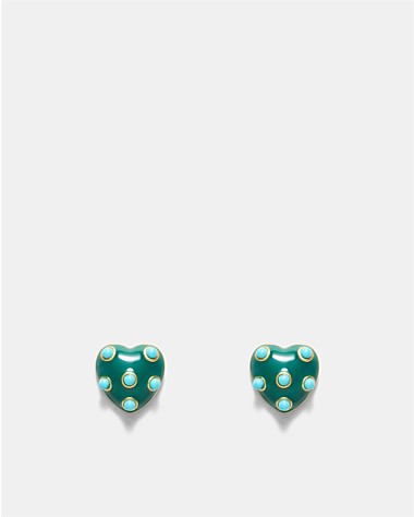 Polka Heart Stud Earrings