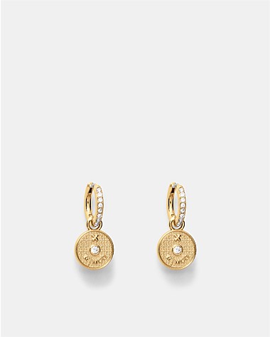 Amulet Charm Hoop Earrings